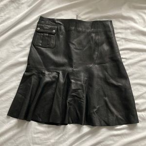 RARE Barbour International Black Streak biker leather skirt UK 8 / US 4